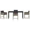 vidaXL Conjunto de Jantar para Jardim 5 pcs Cinzeto vime PE
