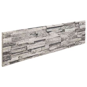vidaXL Pain&eacute;is de parede 10 pcs Cinzento-claro 100 x 25 cm Espuma EPS