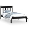vidaXL Estrutura de cama solteiro 90x190 cm madeira maci&ccedil;a preto