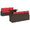 vidaXL Conjunto de Sof&aacute; de Jardim 7 pcs Castanho Rattan Sint&eacute;tico
