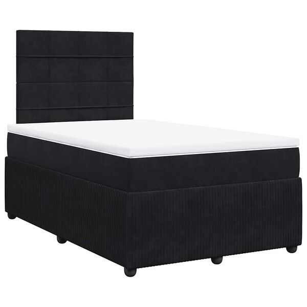 vidaXL Cama boxspring com colch&atilde;o 120x190 cm veludo preto