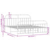 vidaXL Estrutura de cama com cabeceira e p&eacute;s 160x200 cm metal branco