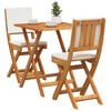 vidaXL Conjunto bistro 3 pcs &Oacute;leo Natural Madeira S&oacute;lida de Ac&aacute;cia