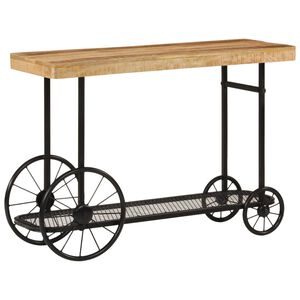 vidaXL Arm&aacute;rio consola 112x36x76cm madeira de mangueira maci&ccedil;a e ferro