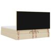 vidaXL Estrutura de cama otomana com colch&otilde;es tecido creme 200x200cm