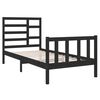 vidaXL Estrutura de cama solteiro 90x190 cm madeira maciça preto
