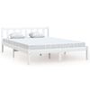 vidaXL Estrutura de cama pequena casal 120x190 cm pinho maci&ccedil;o branco