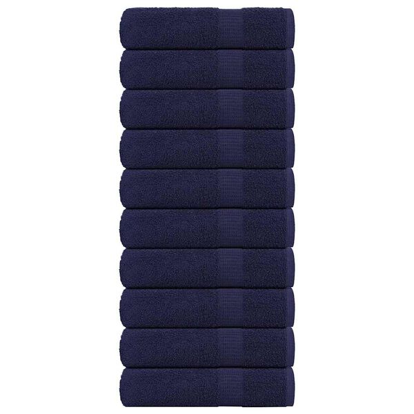vidaXL Toalhas banho FROGN 10pcs 70x140 cm 360 g/m&sup2; azul marinho