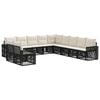vidaXL Conjunto de Sof&aacute; de Jardim 11 unid. Preto e Branco Creme