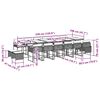 vidaXL 17 pcs conj. de jantar p/ jardim c/ almofad&otilde;es vime PE cinzento