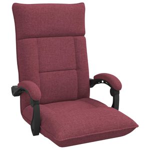 vidaXL Cadeira de ch&atilde;o ajust&aacute;vel Vinho Vermelho Tecido