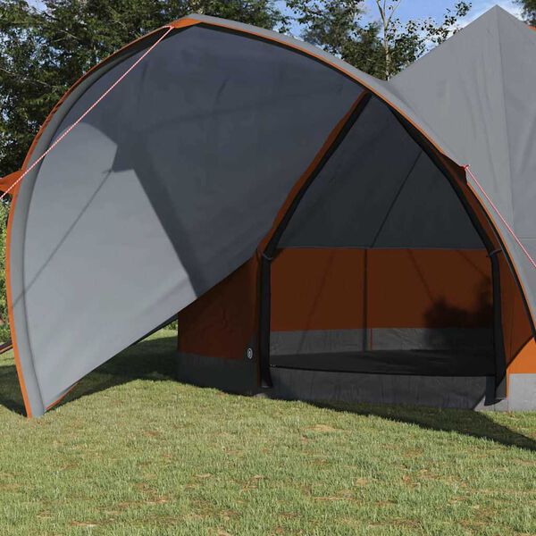 vidaXL Tenda Teepee com telhado Cinza e Laranja 600 x 600 x 347 cm