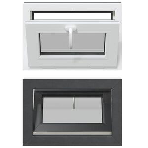 vidaXL Janela de por&atilde;o RISOR 60 x 40 cm PVC e Vidro Antracite