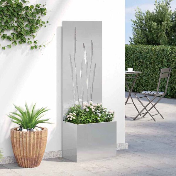vidaXL Tela de Privacidade para Jardim Fretwork Prata 50 x 140 cm