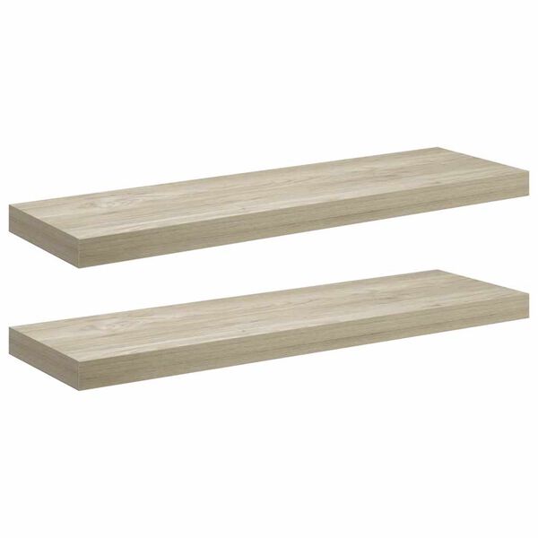 vidaXL Prateleiras parede suspensas 2 pcs 80x23,5x3,8cm MDF carvalho