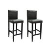 vidaXL Bancos de bar 2 pcs couro artificial preto