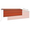 vidaXL Toldo retr&aacute;til autom&aacute;tico com estore 4,5x3 m laranja/castanho