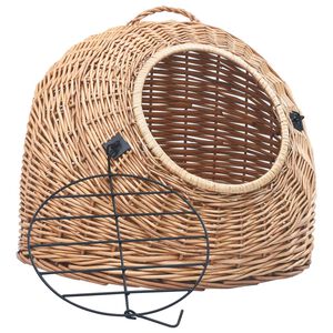 vidaXL Transportadora p/ gatos 60x45x45 cm salgueiro natural