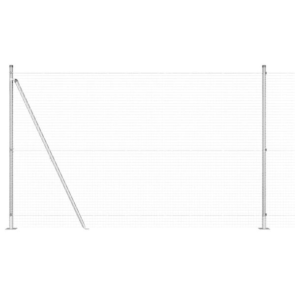 vidaXL Poste de Cerca Prateado 10 x 1,6 m (malha de 25 x 25 mm) Aço