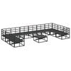 vidaXL Conjunto de Sof&aacute; de Jardim com almofada 11 pcs Preto Alum&iacute;nio