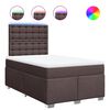 vidaXL Cama boxspring com colch&atilde;o 120x190 cm tecido castanho-escuro