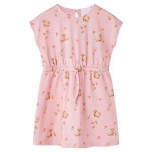 vidaXL Vestido para crian&ccedil;a com cord&atilde;o laranja-claro 116