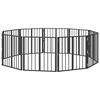 vidaXL Port&atilde;o para Cachorros 10 unid. Preto 60 x 60 cm A&ccedil;o Galvanizado