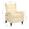 vidaXL Poltrona de massagens reclin&aacute;vel veludo cor creme