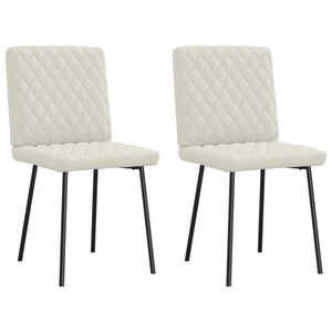 vidaXL Cadeiras de jantar 2 pcs veludo cor creme