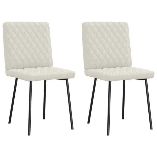 vidaXL Cadeiras de jantar 2 pcs veludo cor creme