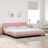 vidaXL Estrutura de cama Dover 200x200 cm veludo rosa