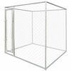 vidaXL Canis para C&atilde;es Prateado 192 x 192 x 195 cm A&ccedil;o galvanizado