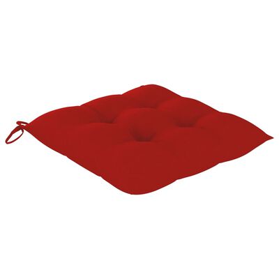 vidaXL Cadeira de baloiço com almofadão vermelho teca maciça