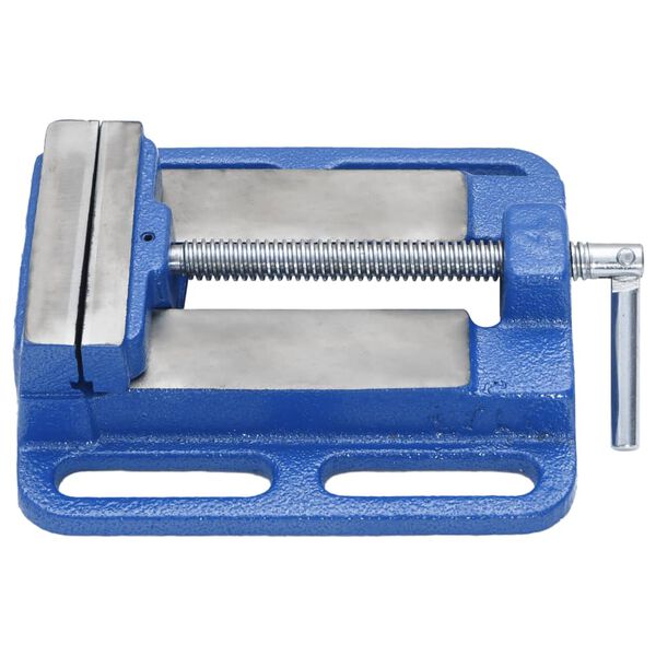 vidaXL Torno para furadora 100 mm ferro fundido azul