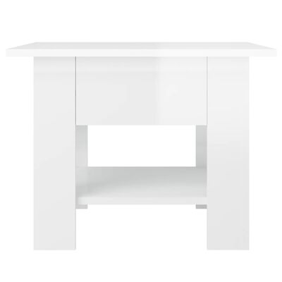 vidaXL Mesa de centro 55x55x42 cm madeira processada branco brilhante