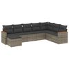 vidaXL 8 pcs conjunto sof&aacute;s de jardim c/ almofad&otilde;es vime PE cinzento