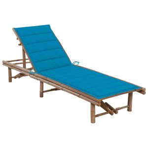 vidaXL Espregui&ccedil;adeira de jardim com almofad&atilde;o bambu
