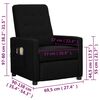 vidaXL Poltrona de massagens elétrica tecido preto