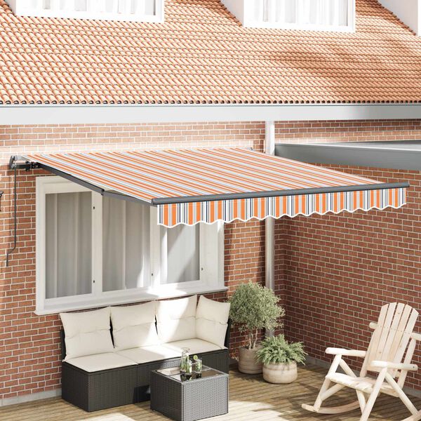 vidaXL Toldo Retr&aacute;til Manual Multicolor 350 x 250 cm Poli&eacute;ster e A&ccedil;o