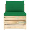 vidaXL 10 pcs conj. lounge jardim c/ almofad&otilde;es madeira impreg. verde