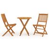vidaXL 3 pcs conjunto jantar dobr&aacute;vel p/ jardim madeira ac&aacute;cia maci&ccedil;a