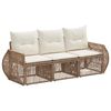 vidaXL Conjunto de Sof&aacute; de Jardim 3 unid. Bege e Branco Creme vime PE