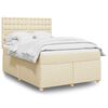 vidaXL Cama com molas/colch&atilde;o 140x190 cm tecido cor creme