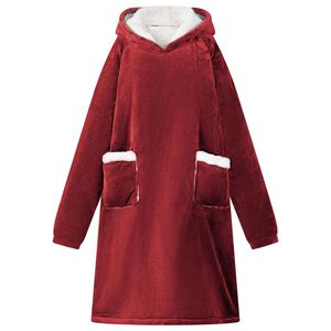 vidaXL Sweatshirt manta Vermelho Bordeaux s Fleece e Flanela