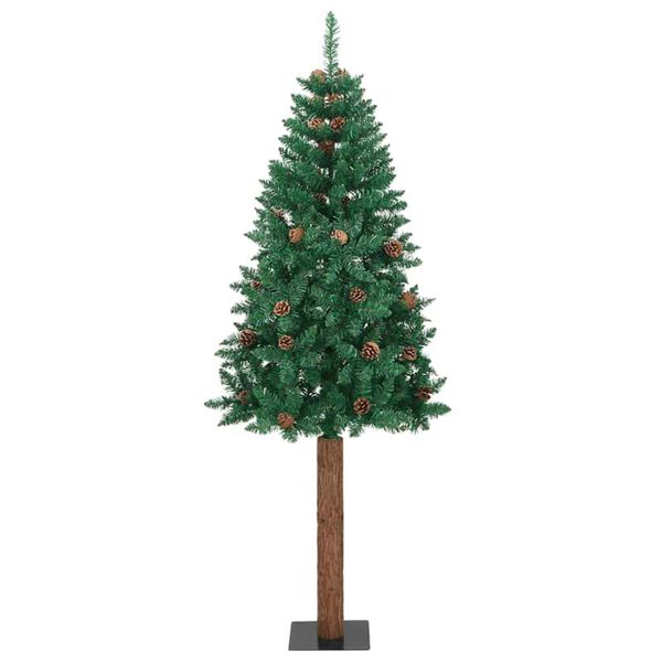 vidaXL &Aacute;rvore de Natal Slim com 300 LEDs com suporte Verde 180 cm