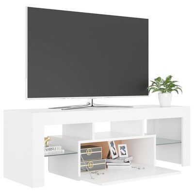 vidaXL Móvel de TV com luzes LED 120x35x40 cm branco