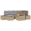vidaXL Conjunto de Sof&aacute; de Jardim 7 unid. Bege vime PE