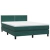 vidaXL Box Cama primavera com Colch&atilde;o Verde Escuro 140x210 cm Veludo