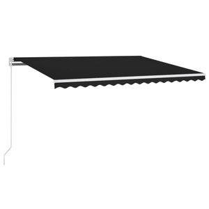 vidaXL Toldo retr&aacute;til manual com LED 400x300 cm antracite