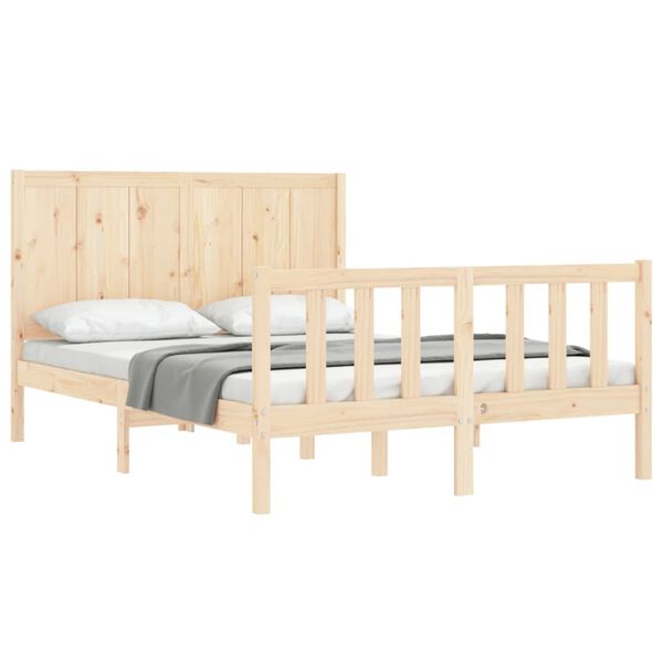 vidaXL Cama sem colchão 140x190 cm madeira de pinho maciça